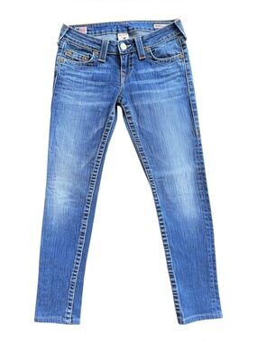 True Religion Original Low-Rise Skinny Medium Wash Blue Jeans | GUC